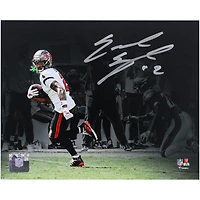 Emeka Egbuka Tampa Bay Buccaneers Autographed 8" x 10" White Jersey Rushing Touchdown Spotlight Photograph