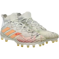 Emeka Egbuka Tampa Bay Buccaneers Autographed Game-Used White adidas Cleats from the 2025-26 NFL Season with "Game Used" and "Rookie Season" Inscriptions