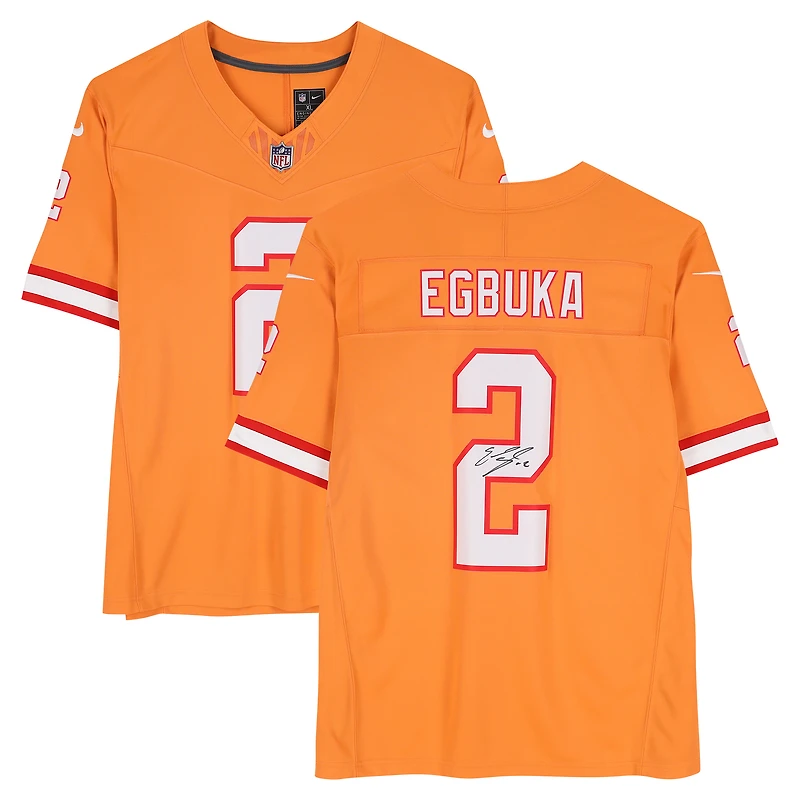 Emeka Egbuka Tampa Bay Buccaneers Autographed Orange Nike Vapor Fuse Limited Jersey