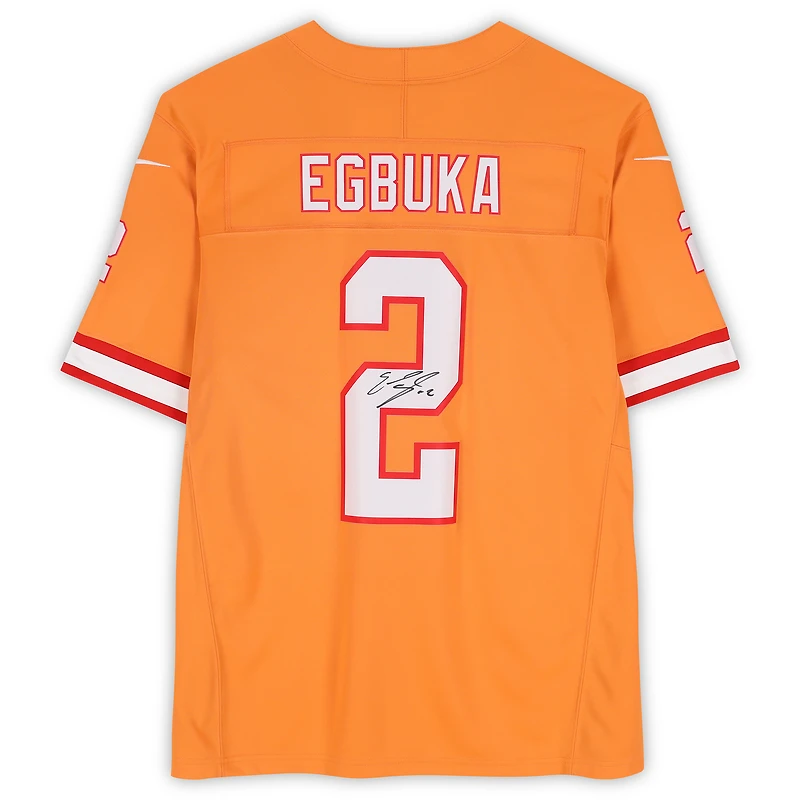 Emeka Egbuka Tampa Bay Buccaneers Autographed Orange Nike Vapor Fuse Limited Jersey