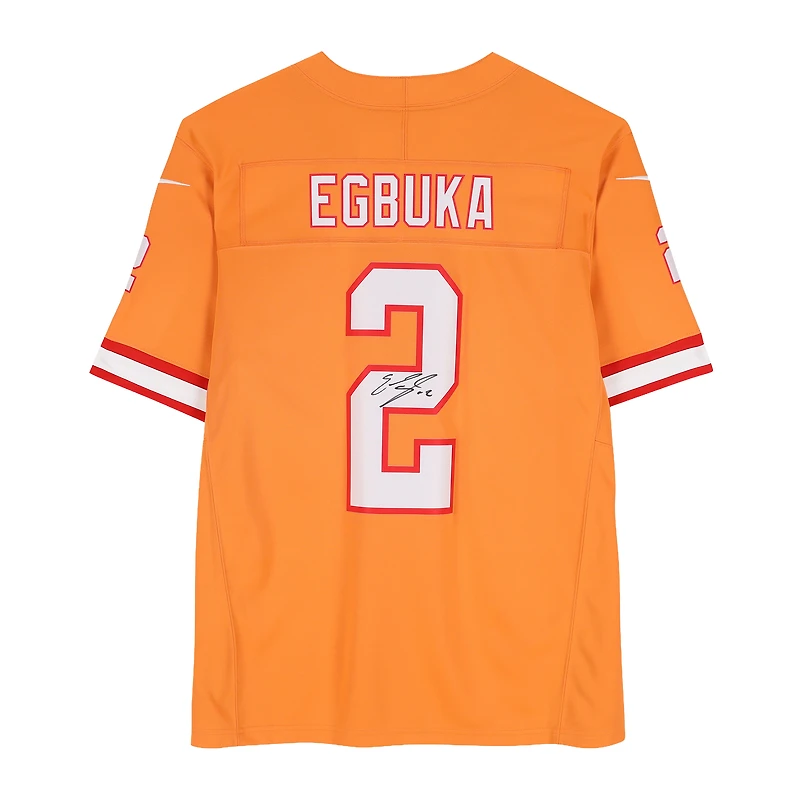 Emeka Egbuka Tampa Bay Buccaneers Autographed Orange Nike Vapor Fuse Limited Jersey