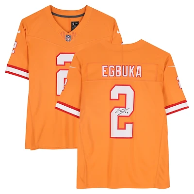 Emeka Egbuka Tampa Bay Buccaneers Autographed Orange Nike Vapor Fuse Limited Jersey