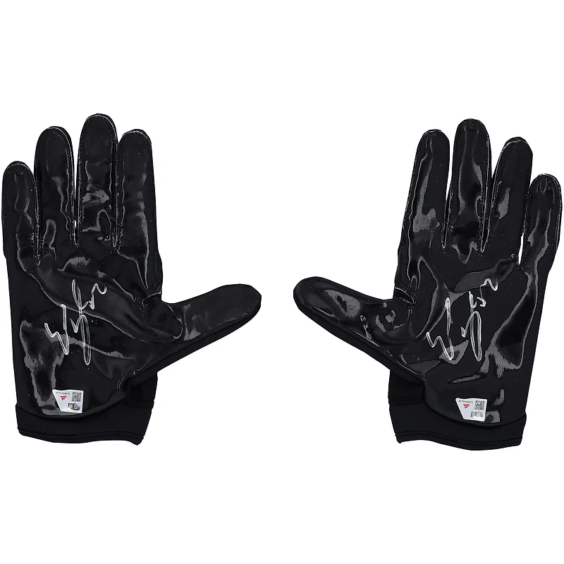 Emeka Egbuka Tampa Bay Buccaneers Autographed Player-Worn Black adidas Gloves from the 2025-26 NFL Season
