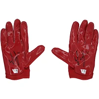Gants rouges adidas portés et autographiés par Emeka Egbuka, joueur des Buccaneers de Tampa Bay, lors de la saison NFL 2025-26 - NF70448686-87