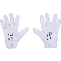 Gants adidas blancs et rouges portés et autographiés par Emeka Egbuka (Buccaneers de Tampa Bay) lors de la saison NFL 2025-2026 - NF70448694-95