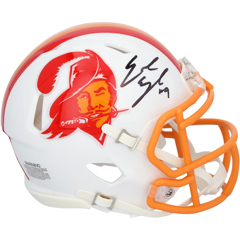 Casque Riddell rétro Speed Mini autographié par Emeka Egbuka des Tampa Bay Buccaneers 1976-96