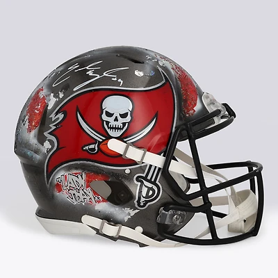 Casque Riddell Speed Authentic autographié par Emeka Egbuka des Buccaneers de Tampa Bay - Illustration de Lady JDay - Édition limitée n° 1/1 - BB14002091