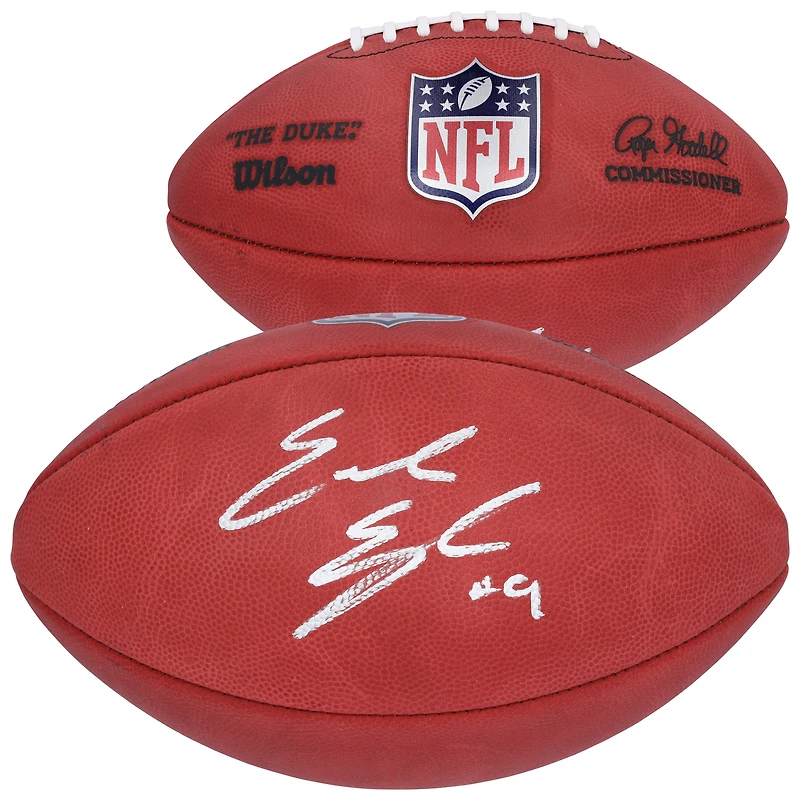 Ballon de football Wilson Duke dédicacé par Emeka Egbuka des Tampa Bay Buccaneers