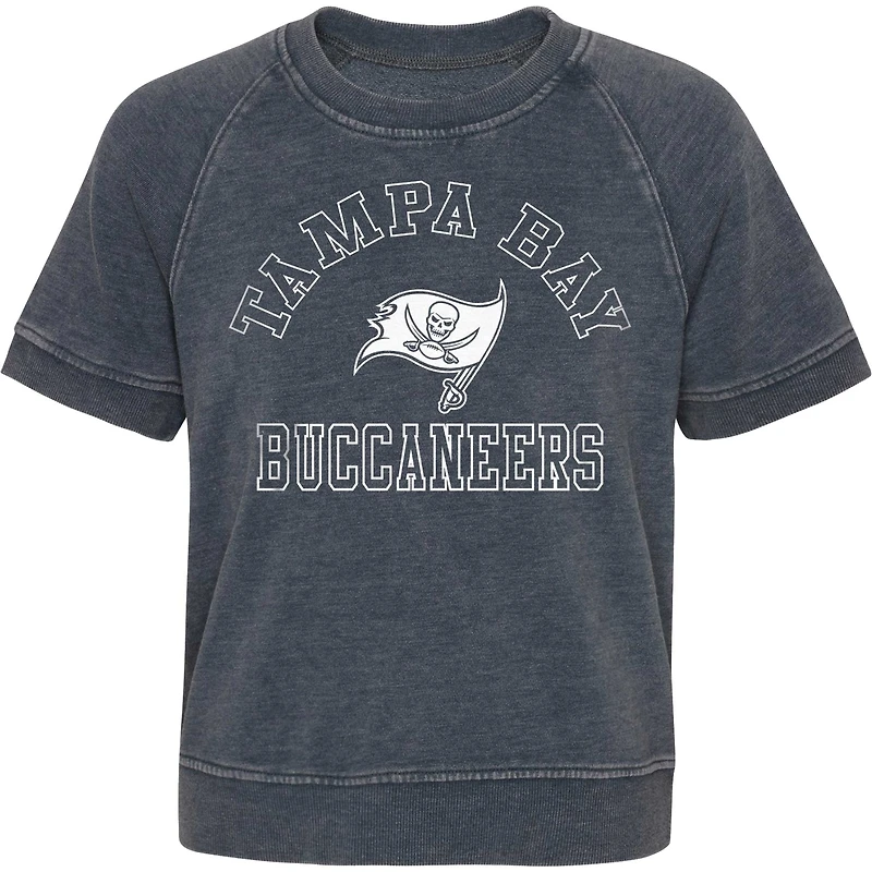 T-shirt à manches raglan chiné Charcoal Tampa Bay Buccaneers Cheer Squad pour filles juniors