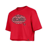Girl's New Era Red Tampa Bay Buccaneers Flip Sequin Boxy T-Shirt