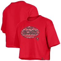 T-shirt boxy rouge à paillettes pour fille New Era des Tampa Bay Buccaneers