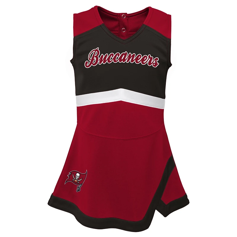 Filles préscolaires rouge Tampa Bay Buccaneers deux pièces Cheer Captain Jumper robe avec Bloomer ensemble