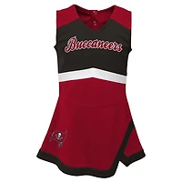 Filles préscolaires rouge Tampa Bay Buccaneers deux pièces Cheer Captain Jumper robe avec Bloomer ensemble