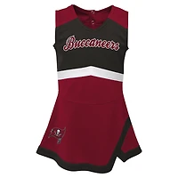 Robe rouge de capitaine des Tampa Bay Buccaneers pour petites filles avec bloomers