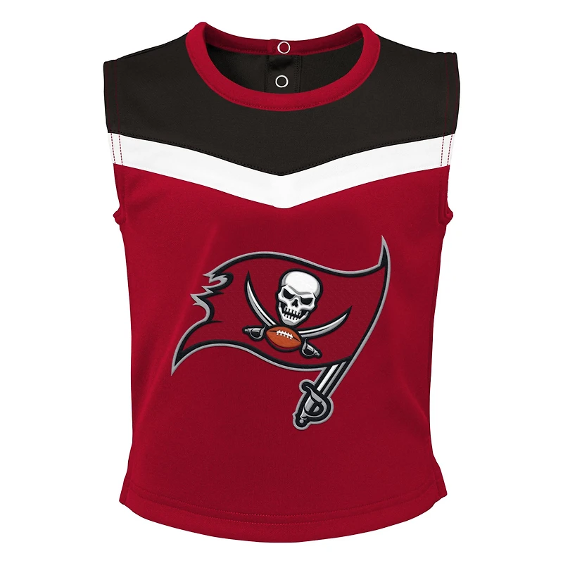Girls Toddler Red Tampa Bay Buccaneers Spirit Cheer Two-Piece Cheerleader Set with Bloomers