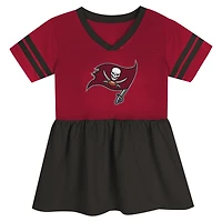 Girls Toddler Red Tampa Bay Buccaneers Stadium Lights Fashion Jersey V-Neck Dress