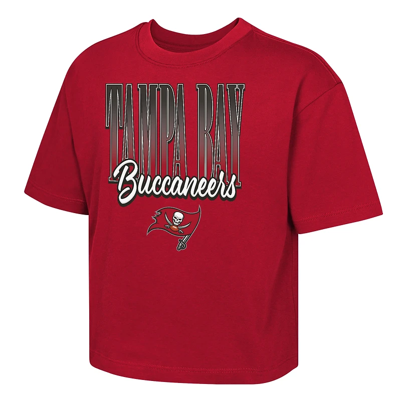 T-shirt rouge Big City Boxy Outerstuff pour jeunes filles des Tampa Bay Buccaneers