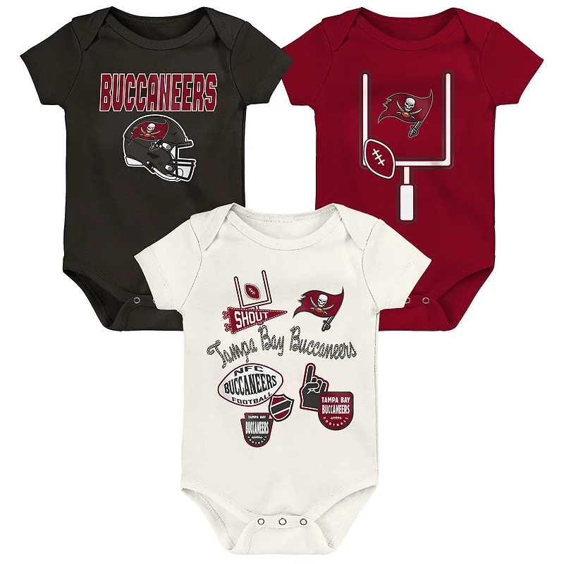 Infant & Newborn Outerstuff  Tampa Bay Buccaneers Littlest Player Three-Piece Bodysuit Set