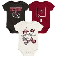 Infant & Newborn Outerstuff  Tampa Bay Buccaneers Littlest Player Three-Piece Bodysuit Set
