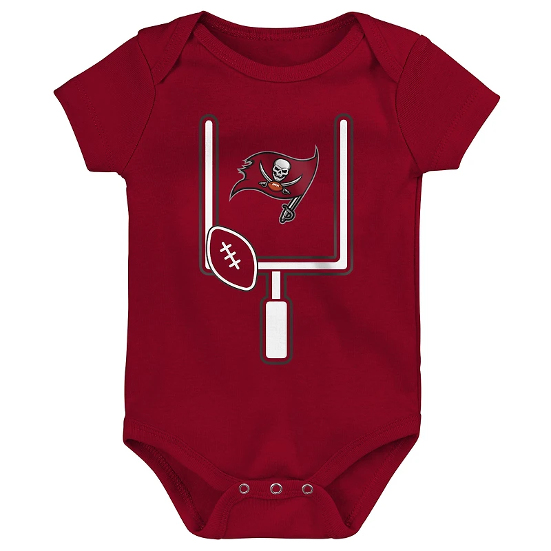 Ensemble de body trois pièces Outerstuff Tampa Bay Buccaneers Littlest Player pour bébé et nouveau-né