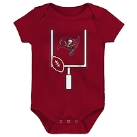Ensemble de body trois pièces Outerstuff Tampa Bay Buccaneers Littlest Player pour bébé et nouveau-né