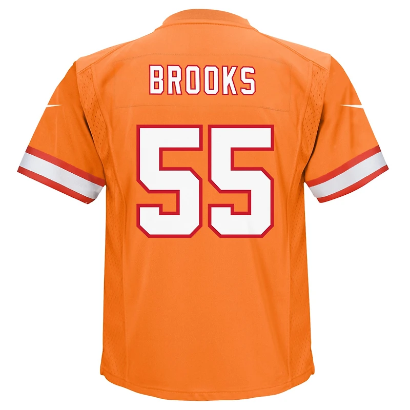 Maillot de jeu Nike Derrick Brooks orange des Tampa Bay Buccaneers pour enfant