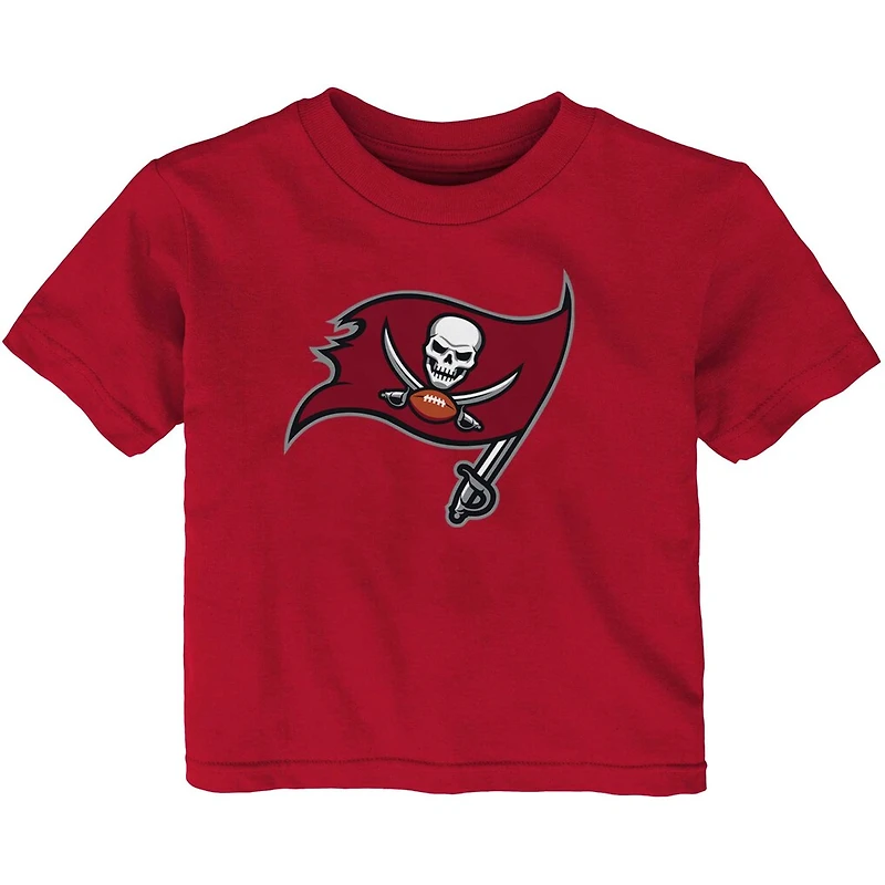 T-shirt rouge Tampa Bay Buccaneers avec logo primaire pour bébé