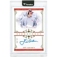 Carte autographiée de Jon Gruden (Tampa Bay Buccaneers) Panini National Treasures 2025 #SIG-JGN #15/49