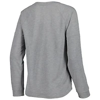 Juniors Heathered Gray Tampa Bay Buccaneers All Striped Up Raglan Long Sleeve T-Shirt