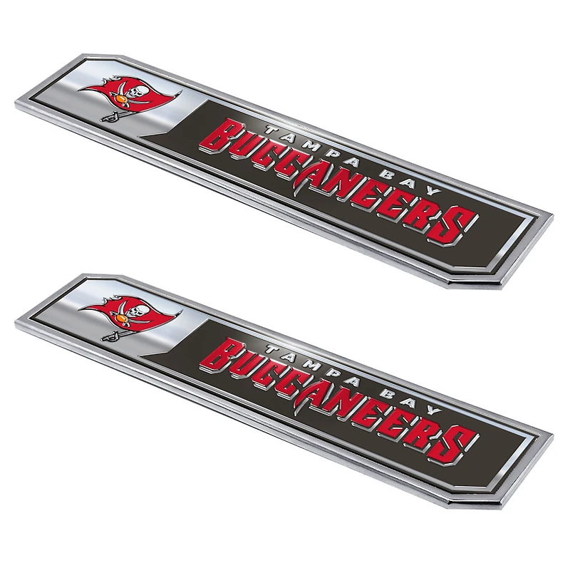 Logo Brands Tampa Bay Buccaneers 2-Pack Embossed Truck Emblem Set