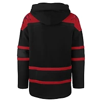 Men's '47 Black Tampa Bay Buccaneers Dark Pop Lace-Up Pullover Hoodie