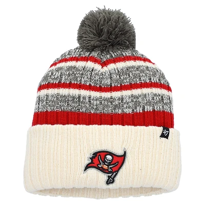 Bonnet en tricot à revers Tavern '47 Natural Tampa Bay Buccaneers pour hommes avec pompon