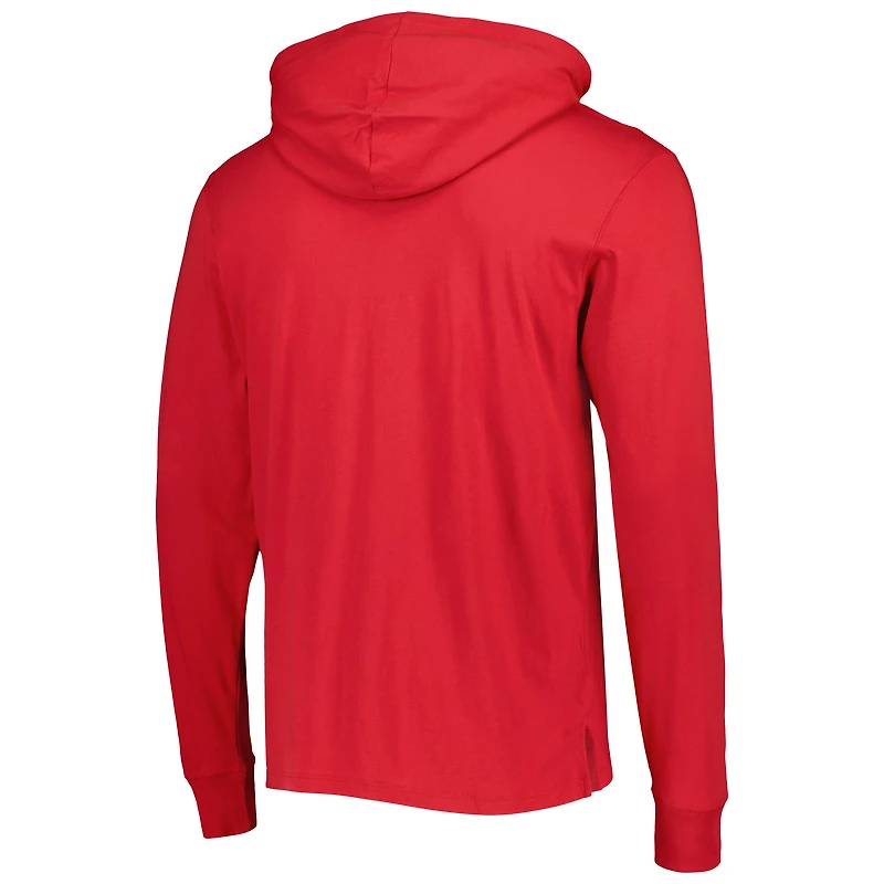 Men's '47 Red Tampa Bay Buccaneers Field Franklin Hooded Long Sleeve T-Shirt