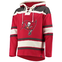 Men's '47 Red Tampa Bay Buccaneers Lacer V-Neck Pullover Hoodie