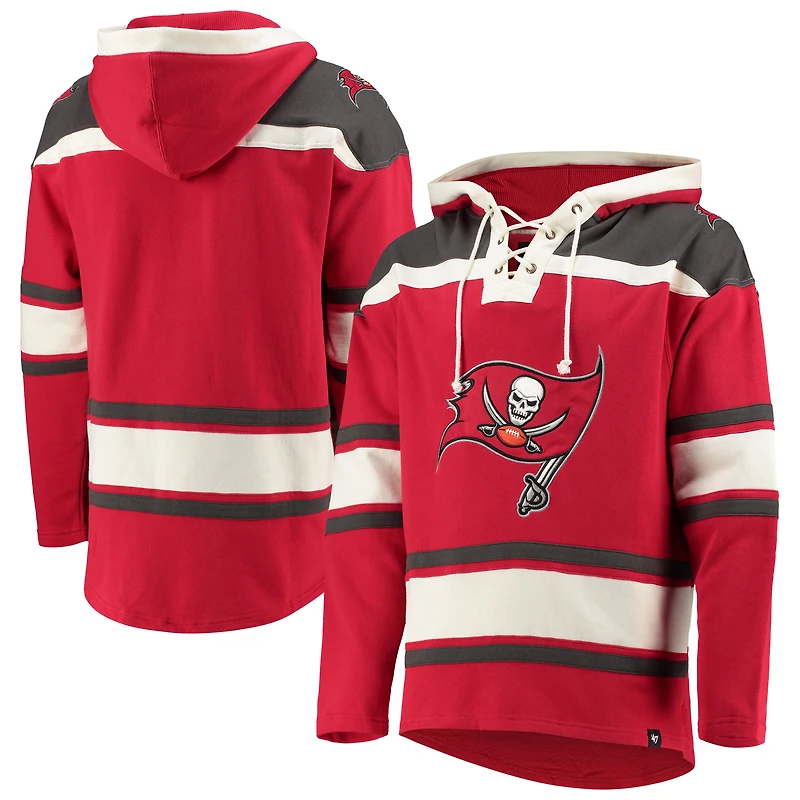 Chandail à capuchon encolure en V Lacer des Buccaneers de Tampa Bay rouge '47 pour hommes