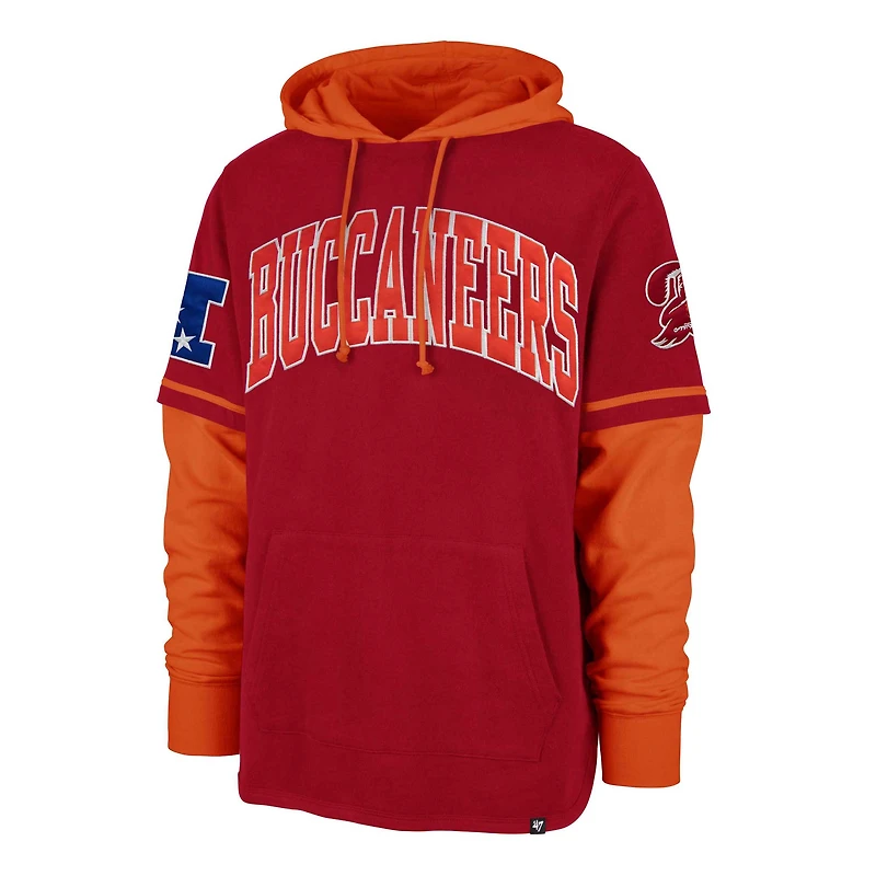 Men's '47 Red Tampa Bay Buccaneers Shortstop Pullover Hoodie