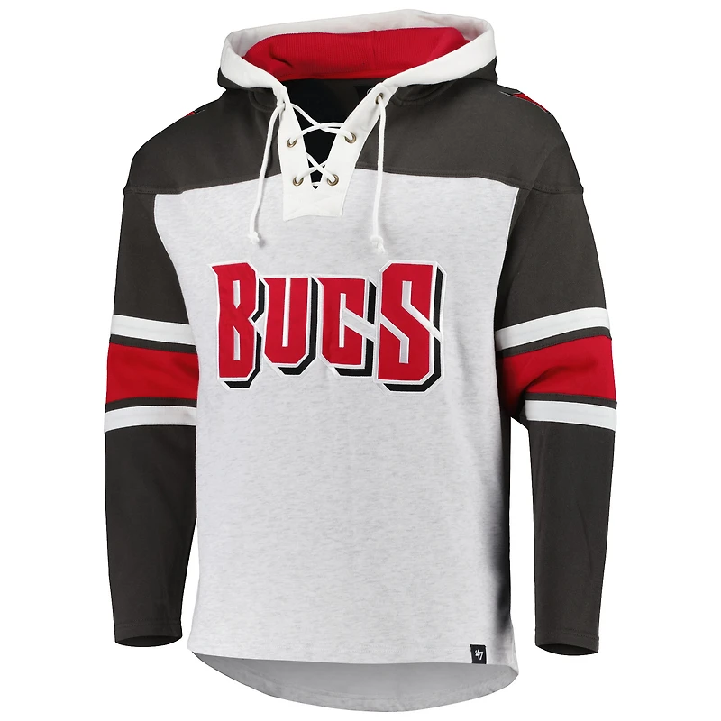 Chandail à capuchon lacets gris chiné pour hommes '47 Tampa Bay Buccaneers