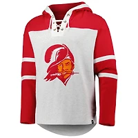 Chandail à capuchon lacets avec logo historique Gridiron des Buccaneers de Tampa Bay 1947 pour hommes, gris chiné