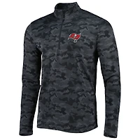 Sweat-shirt à fermeture éclair quart de tour Antigua Black Tampa Bay Buccaneers Brigade pour homme