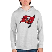 Men's Antigua Heathered Gray Tampa Bay Buccaneers Team Absolute Pullover Hoodie