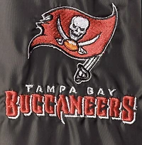 Men's Black Tampa Bay Buccaneers Coaches Classic Raglan Full-Snap Windbreaker Jacket