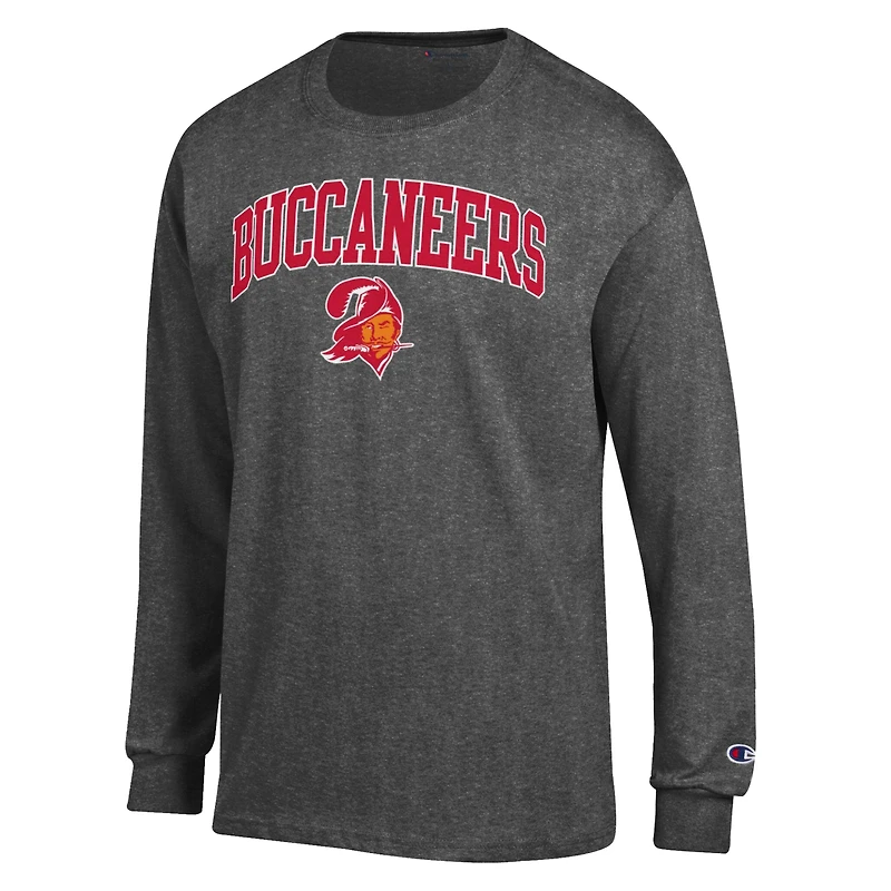 Men's Champion Red Tampa Bay Buccaneers Arch Over Logo Long Sleeve T-Shirt