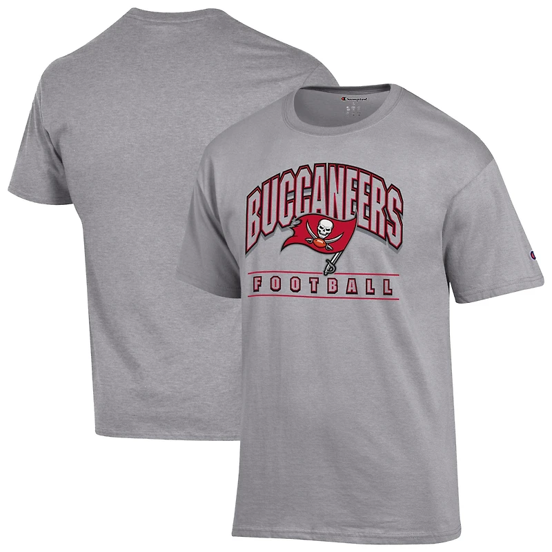T-shirt de football américain Champion Heather Grey des Buccaneers Tampa Bay pour homme