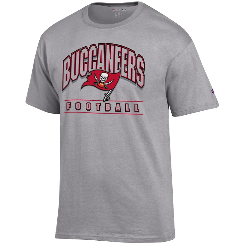 T-shirt de football américain Champion Heather Grey des Buccaneers Tampa Bay pour homme