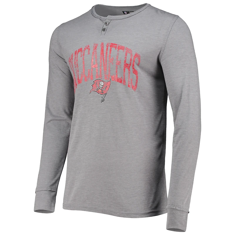 Haut de nuit à manches longues Henley Takeaway gris Sport pour homme des Buccaneers Tampa Bay
