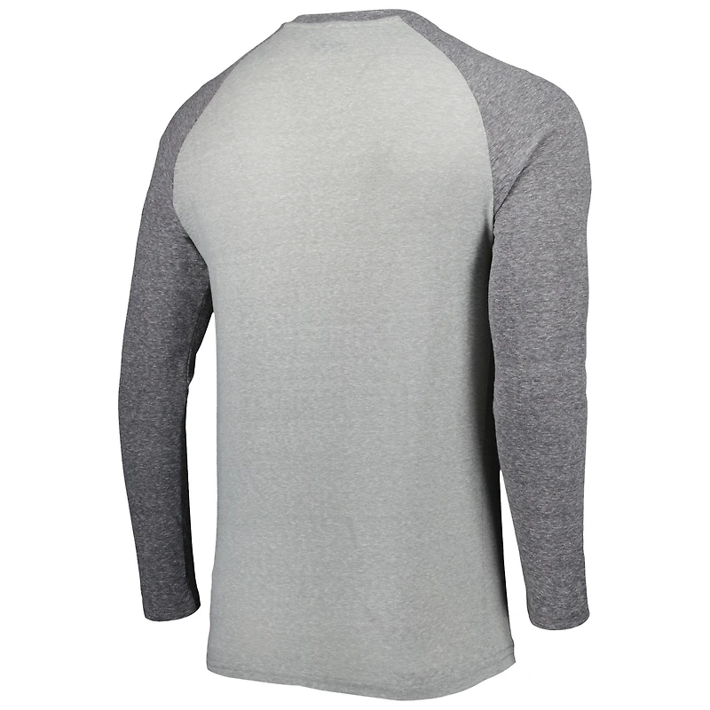 Men's Concepts Sport Heather Gray Tampa Bay Buccaneers Ledger Raglan Long Sleeve Henley Top