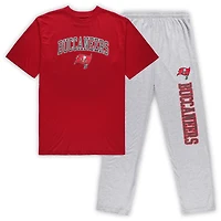 Men's Concepts Sport Red/Heathered Gray Tampa Bay Buccaneers Big & Tall Top Pants Sleep Set
