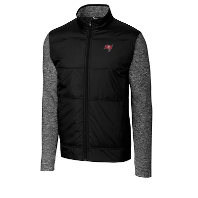 Men's Cutter & Buck Black/Charcoal Tampa Bay Buccaneers Stealth Big Tall Full-Zip Jacket