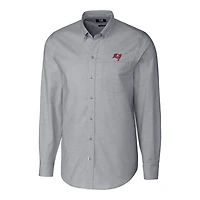 Chemise boutonnée extensible à manches longues et col boutonné pour homme, couleur anthracite, des Tampa Bay Buccaneers, de grande taille