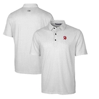 Polo stretch Cutter & Buck pour homme, couleur anthracite, logo rétro des Buccaneers de Tampa Bay, motif brochet et double point.